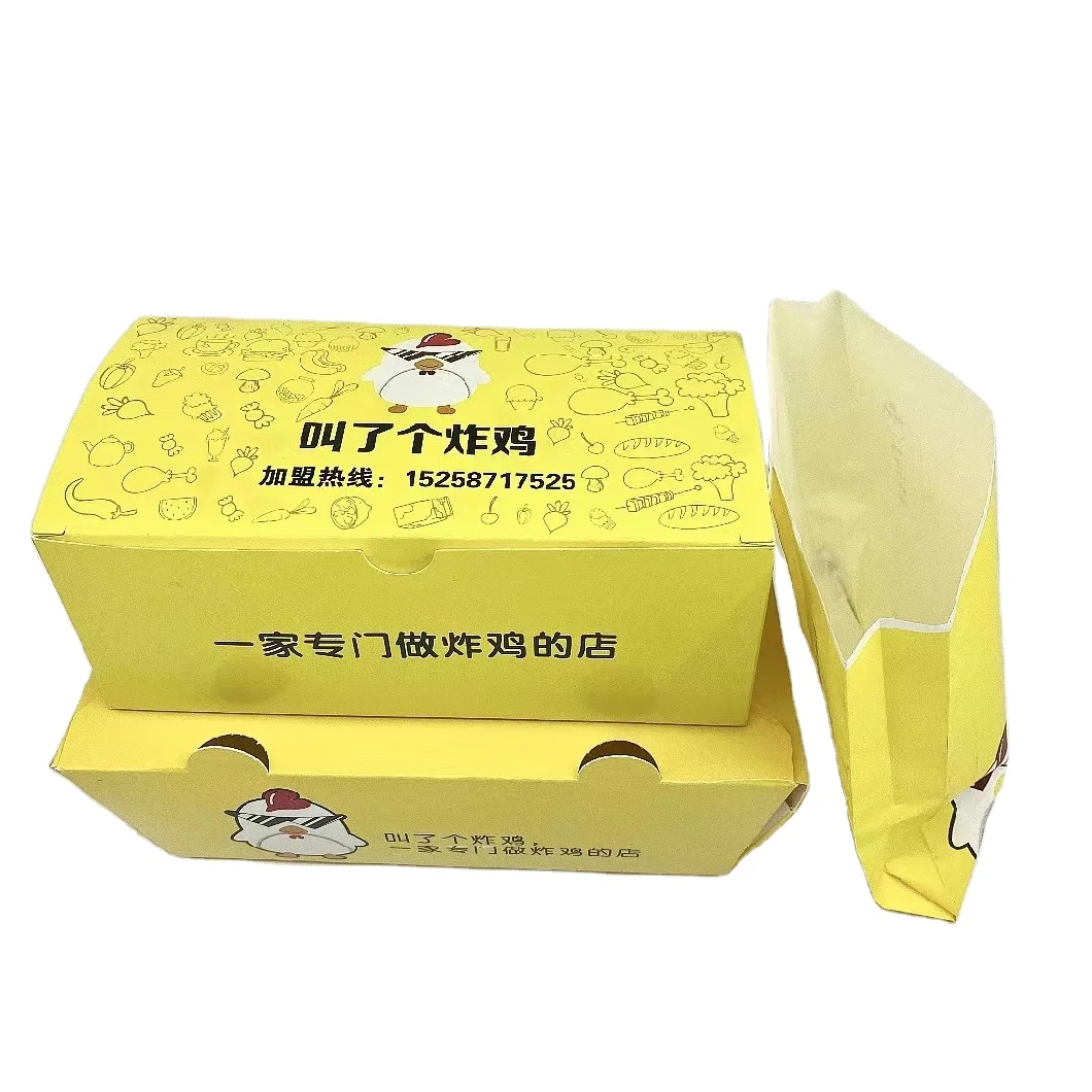 Fast Food Box Packaging Takeout Kraft Paper Paperboard Wax Coated Paper